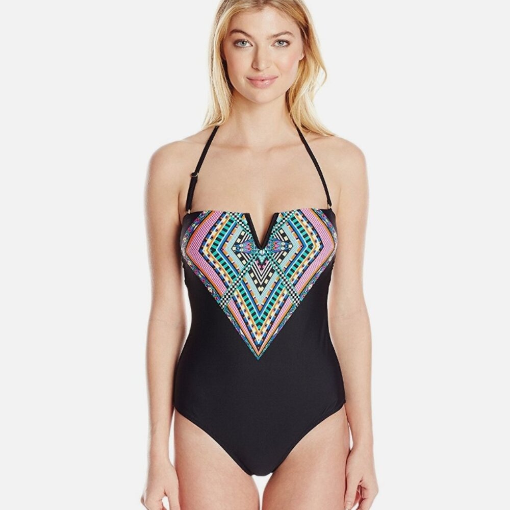 Jessica Simpson Womesn Venice One Piece Bathing Suit with removable strap